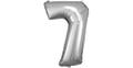 Super Shape Folienballon Silber, Zahlenballon 7, 58 x 88 cm silber