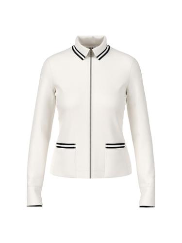Leichte Jacke aus Baumwoll-Ripp Weiß 46