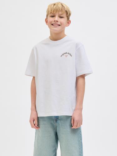 JORPAROS ELEMENT BACK TEE SS CREW JNR 152 Locker geschnitten - Bright White