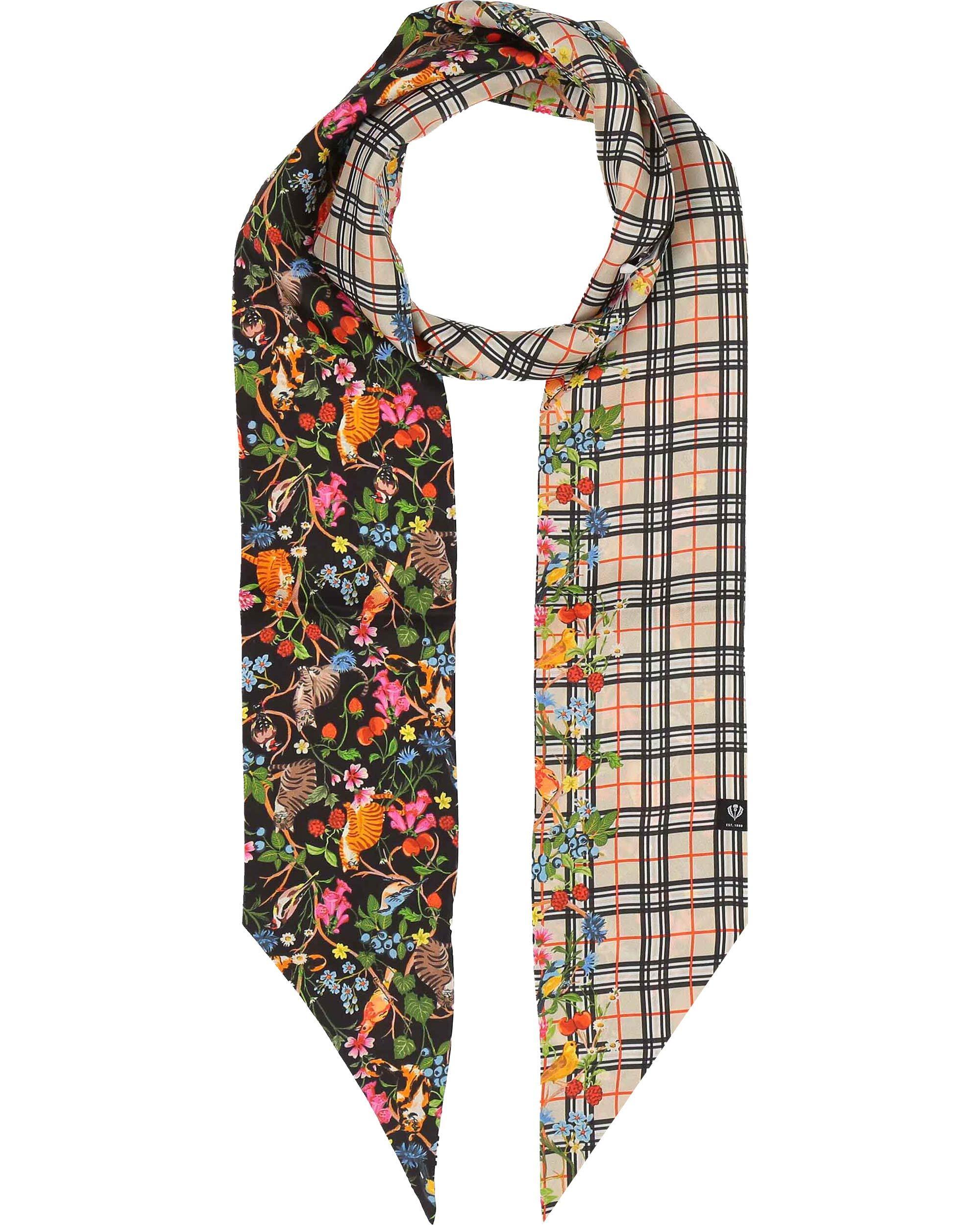 Schal Twilly aus Seide mit FRAAS Plaid Karo und Tier-Print OS - Caviar