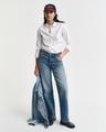 Slim Fit Stretch Oxford-Bluse 38 - White