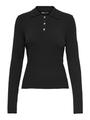 ONLELISA L/S RIB POLO RP KNT M Normal geschnitten - Black