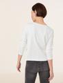 Langarmshirt mit platziertem Print 46 Figurumspielend - Offwhite Gemustert