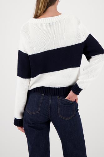 Strickpullover mit Intarsie-Muster 42 - Marine Gemustert