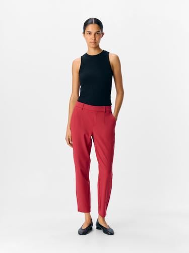 OBJLISA SLIM PANT NOOS 44 Gerade geschnitten - Karanda Red