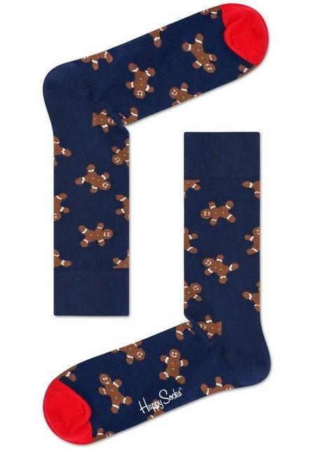 Happy Socks Socken »Gingerbread«, mit weihnachtlichen Lebkuchenmännern - Dunkelblau / 36-40