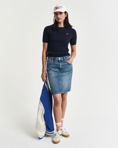 Kurzer Jeansrock 36 - Mid Blue Broken In