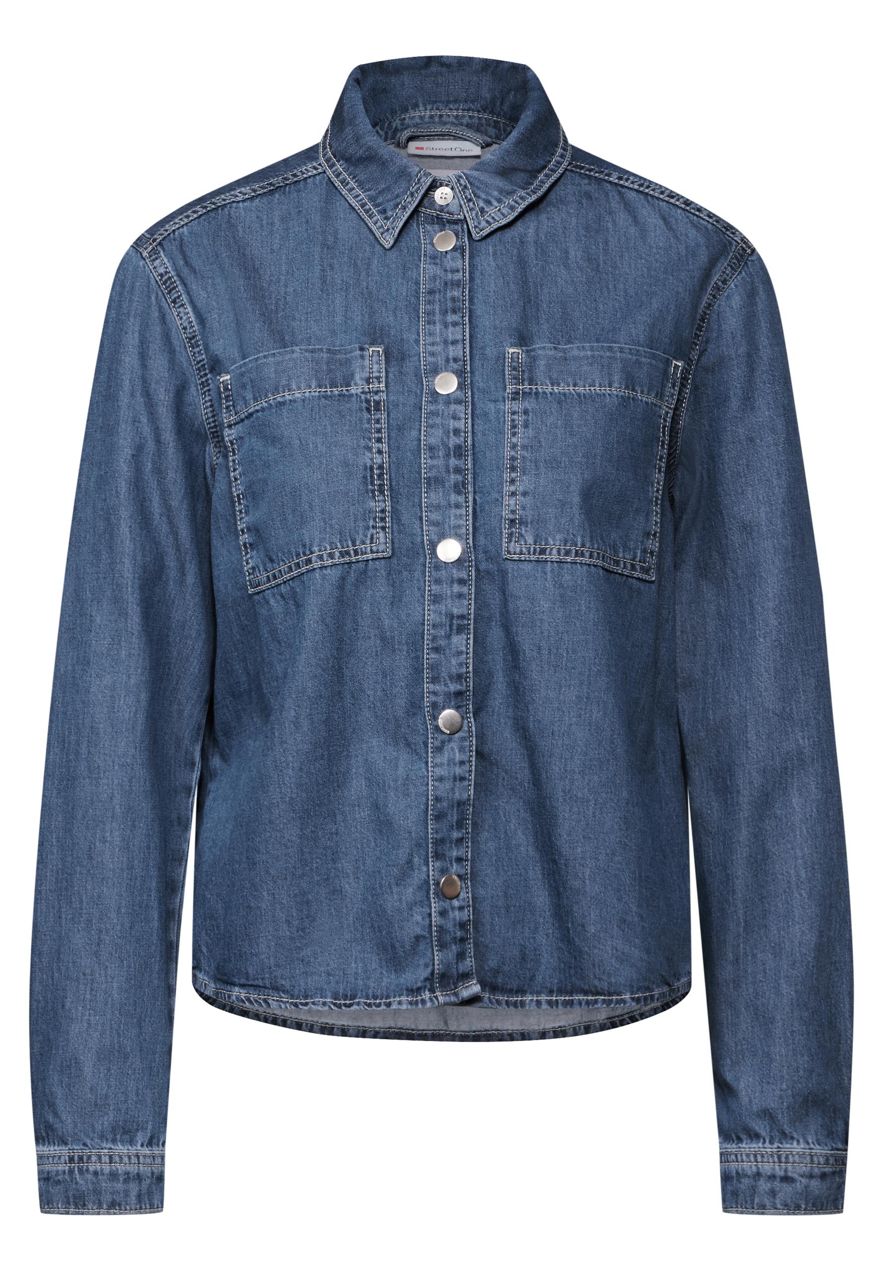 Kurzes Jeanshemd 36 - Medium Blue Clean