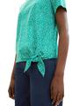 T-Shirt mit Knoten-Detail XS Regular Fit - Green Minimal Print