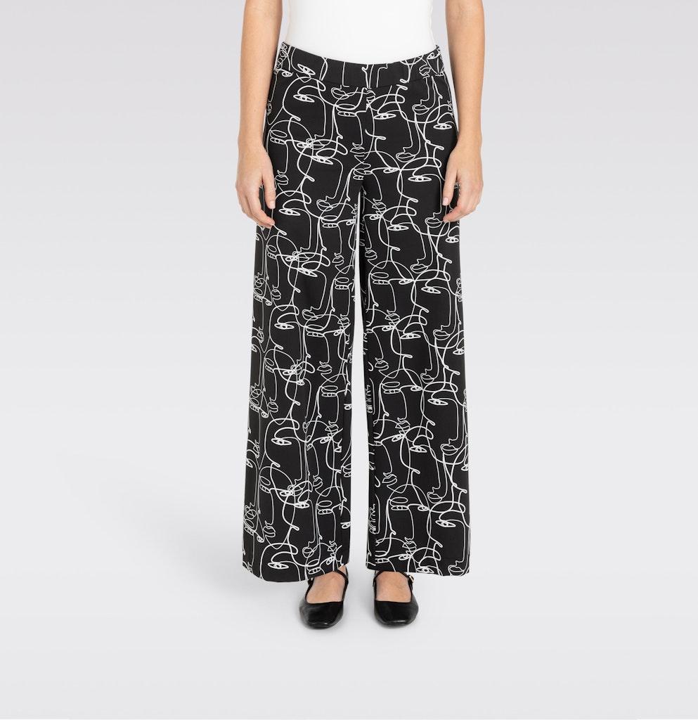 MAC JEANS - FAYE, Techno print jersey Schwarz 40/30