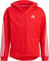 adidas Kinder 3-Streifen Kapuzenjacke 164 in Silber