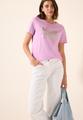 T-Shirt mit Folienprint L - Cherry Blossom Pink