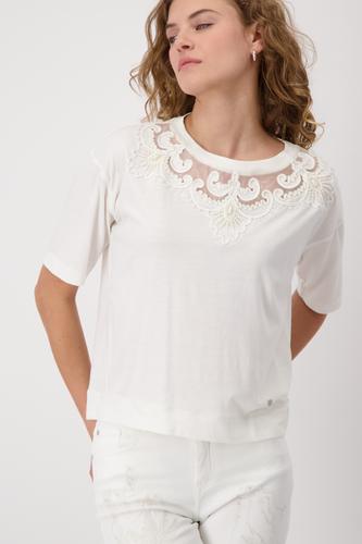 T-Shirt mit Perlen 40 - Off-white