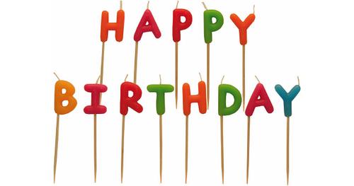 Kerzenset Happy Birthday mehrfarbig
