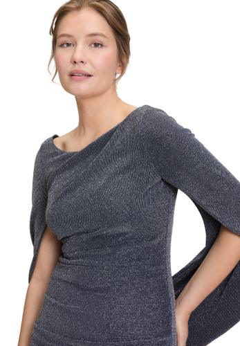Cocktailkleid 40 Figurnah - Dunkelblau/grau