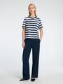 SLFESSENTIAL SS STRIPED BOXY TEE NOOS XL Box Fit - Dark Sapphire