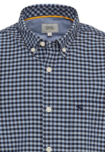 Kurzarm Hemd aus reiner Baumwolle M Regular Fit - Night Blue