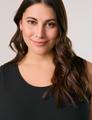 Basic-Top mit Seitenschlitzen 46 Figurumspielend - Black
