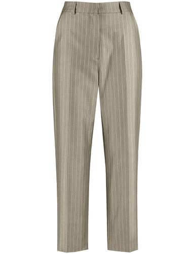 Feine 7/8 Hose mit Nadelstreifen Straight Fit 36 Bequeme Passform - New Sage Gemustert