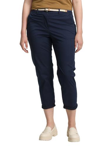 Plus Size - Slim Chino Hose mit Gürtel 52 Slim Fit - Sky Captain Blue