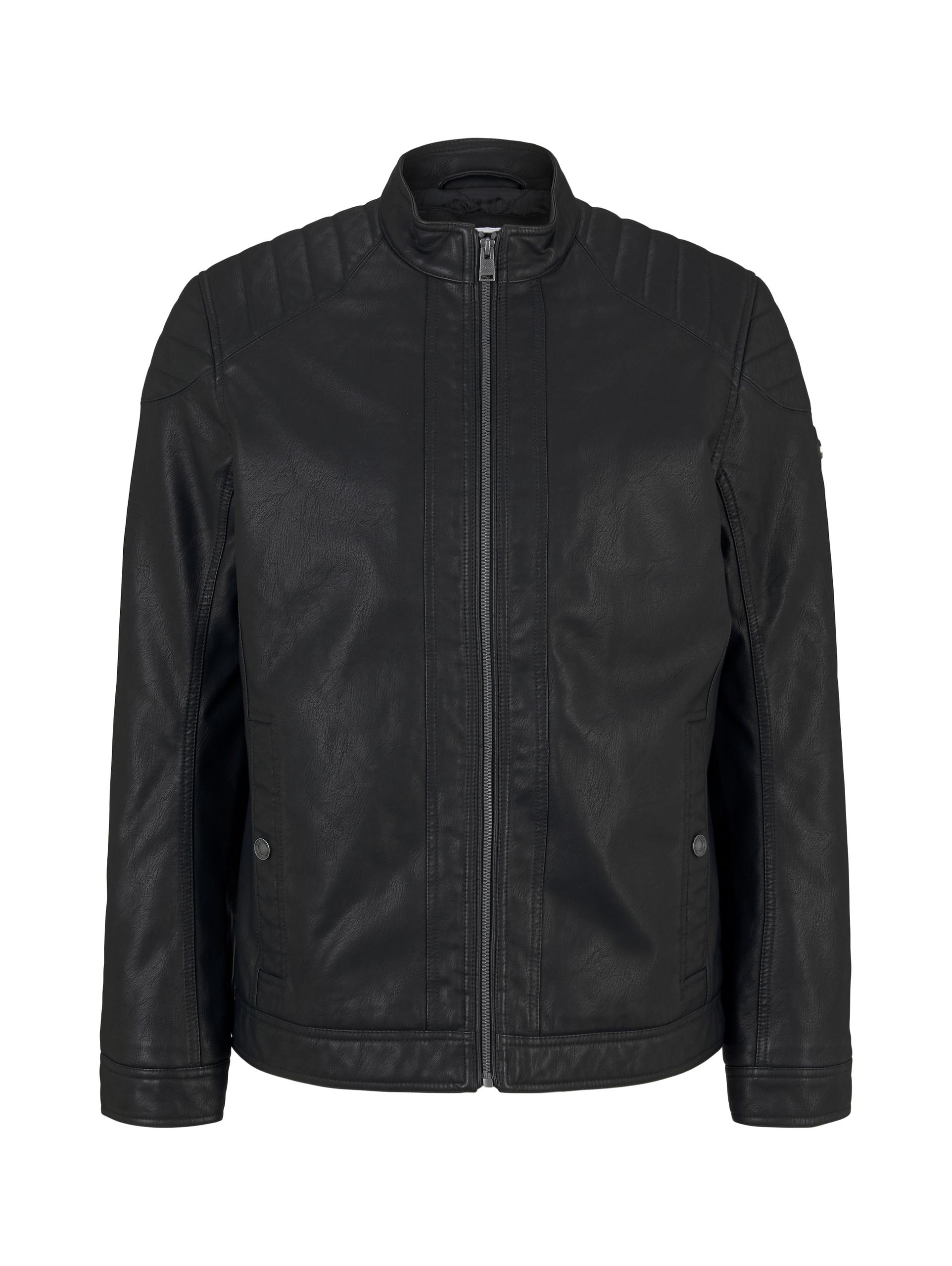Bikerjacke aus Kunstleder XXL Regular Fit - Black