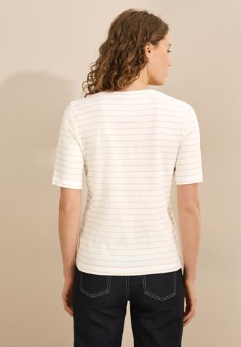 Gestreiftes T-Shirt M - Vanilla White