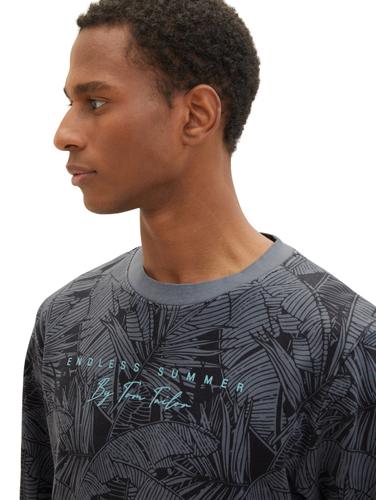 Sweatshirt mit Allover-Print XXXL Regular Fit - Navy Tonal Big Leaf Design