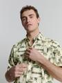 Shirt Short Sleeve Allover Printed XL Regular Fit - Green