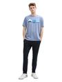 T-Shirt mit Foto-Print XXL Regular Fit - Dove Blue