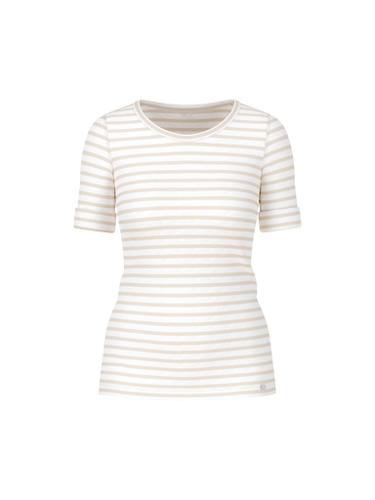 Ringel-T-Shirt aus Baumwoll-Ripp Weiß 40