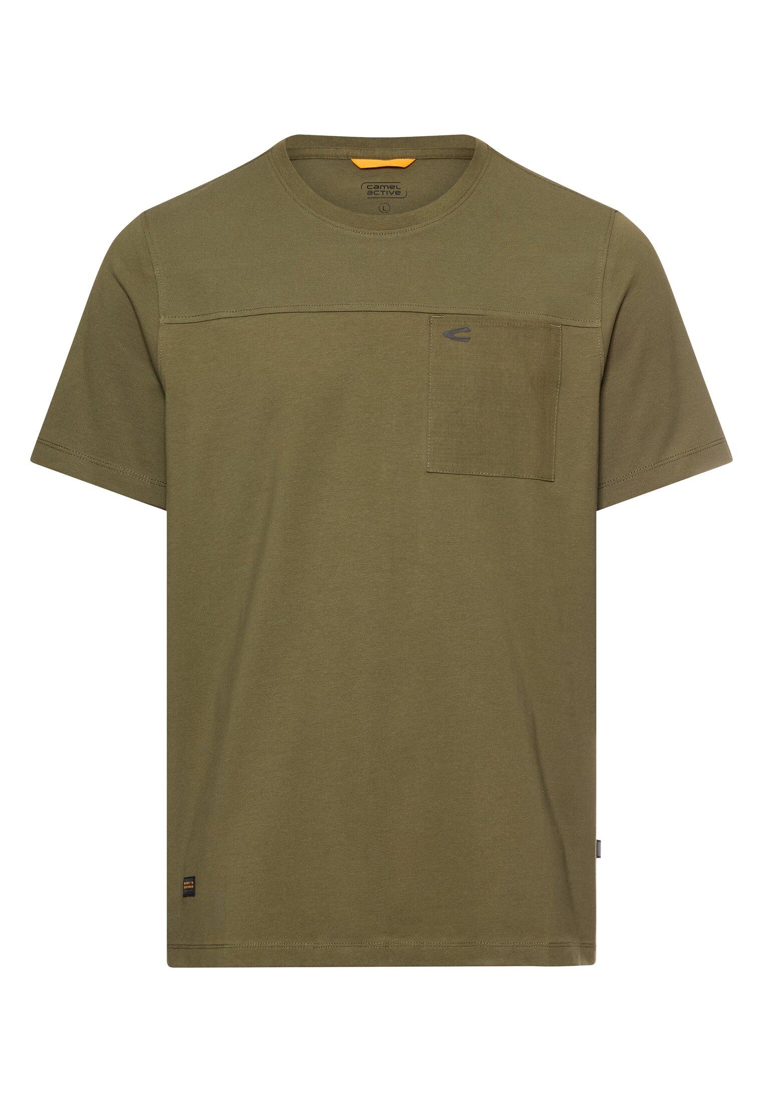 T-Shirt mit Brusttasche XXL Regular Fit - Deep Olive