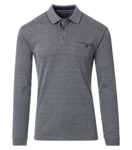 Polo-Shirt Langarm gestreift 3XL - Blau