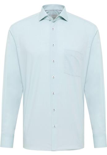 Hemd Chambray Langarm 40/Langarm - 65cm MODERN FIT - Grün