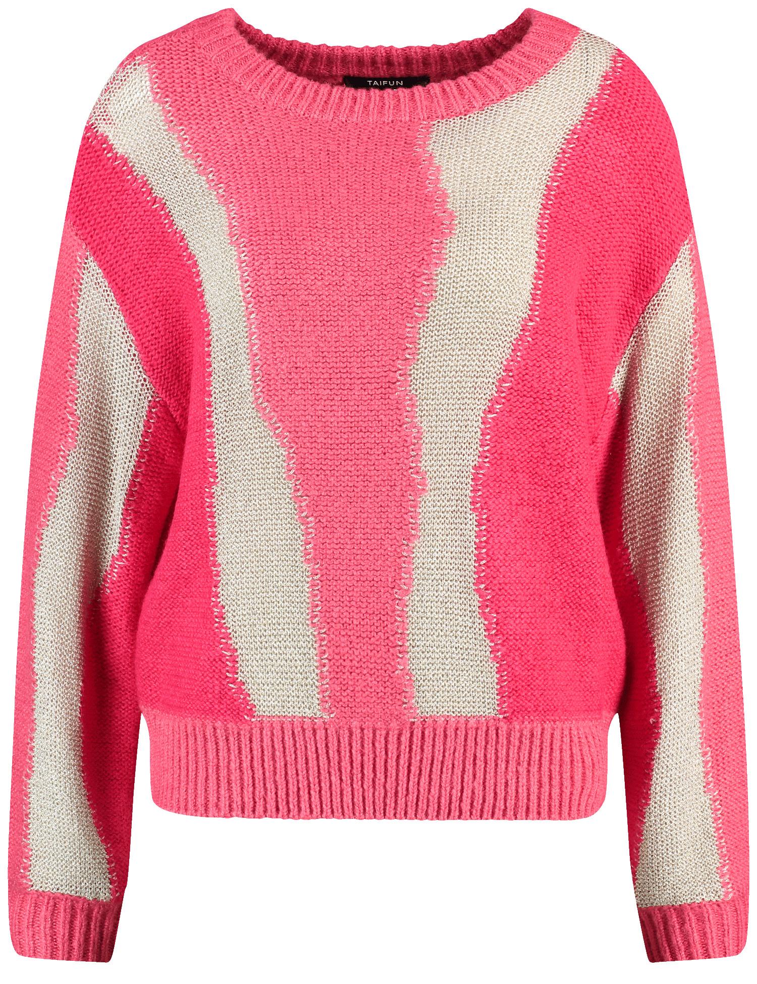 Pullover mit Farbmuster 44 Lässige Passform - Cherry Red Gemustert