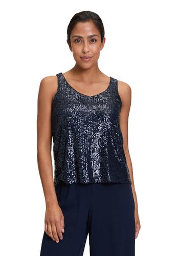 Pailletten-Top Blau 42