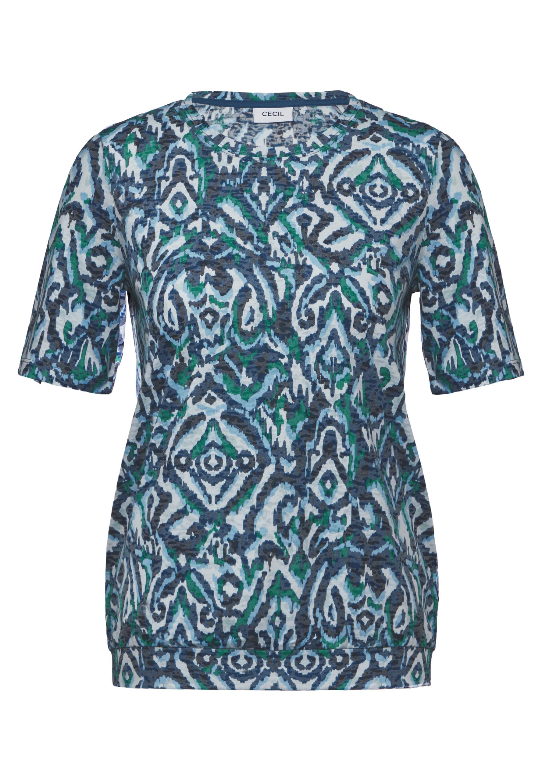 Shirt mit Ornamentmuster L - Universal Blue