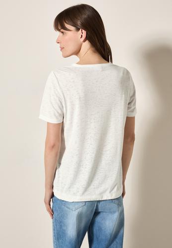 Ausbrenner-Shirt mit Wording XL - Vanilla White