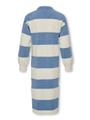 KOGIBI LS STRIPE MAXI O-NECK DRESS 158/164 Weit geschnitten - Whitecap Gray