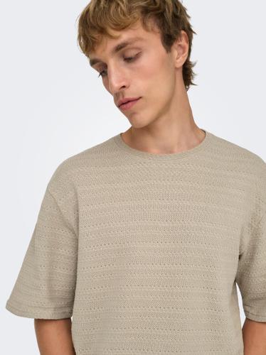 ONSGIVO REG 12 SS CREW KNIT NOOS L Normal geschnitten - String