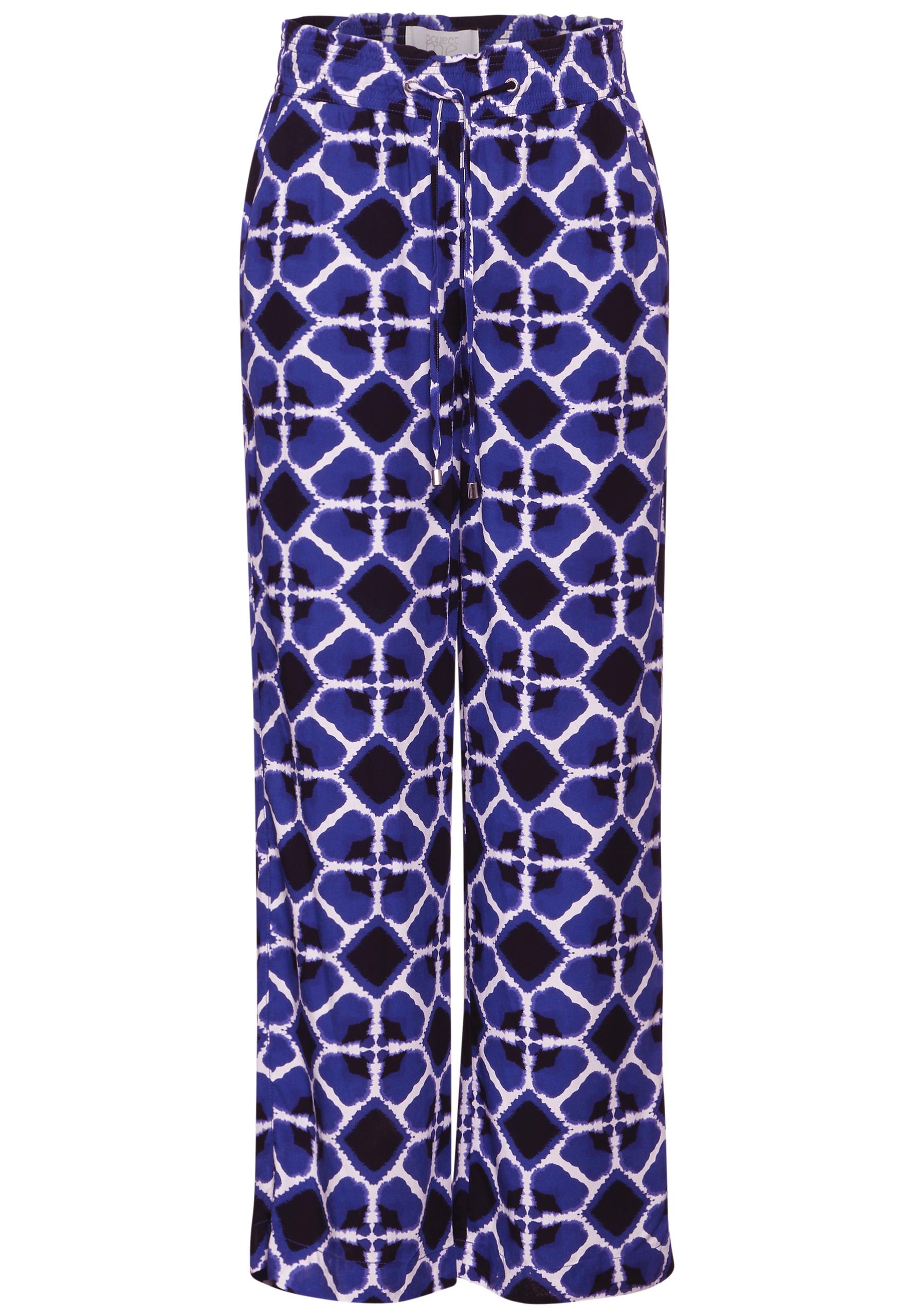 Viskose Hose mit Print 34/30 - Violet Blue