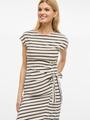 VIPOMPIA O-NECK CAP SLEEVE MIDI DRESS XS Normal geschnitten - Birch