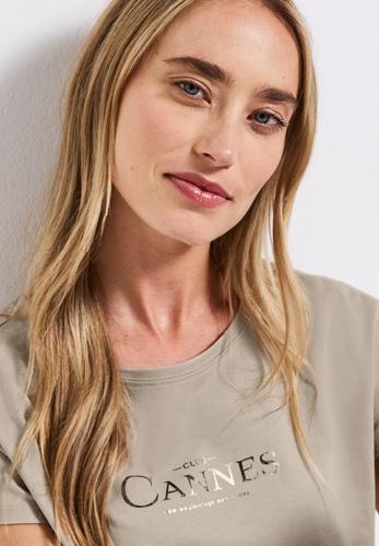 Shirt mit Folien-Wording 40 - Morning Beige