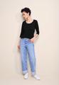 Basic T-Shirt mit 3/4 Arm 40 - Black