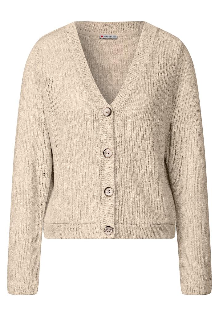 Glitzernde Strick-Look Jacke Beige 40
