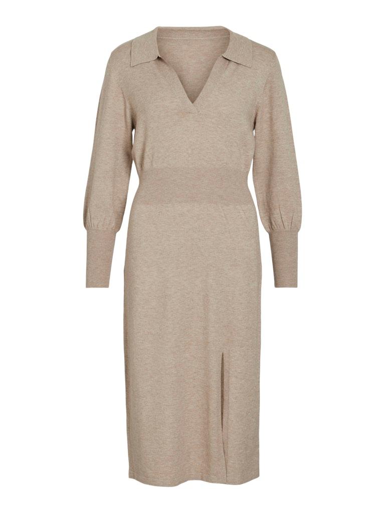 VICOMFY L/S COLLAR RIB KNIT DRESS - NOOS Braun L