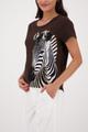 T-Shirt mit Zebra-Print 36 - Dark Chocolate