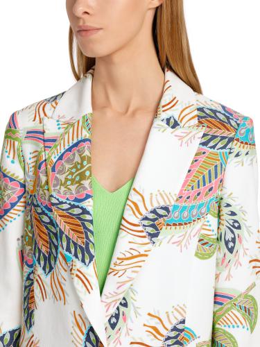 Körpernaher Blazer mit fancy Blattmotiv 40 - White