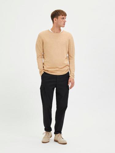 SLHROME LS KNIT CREW NECK NOOS L Normal geschnitten - Lattè