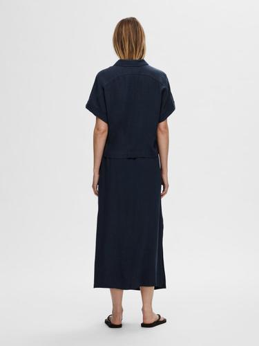 SLFVIVA SS CROPPED SHIRT NOOS 34 Normal geschnitten - Dark Sapphire