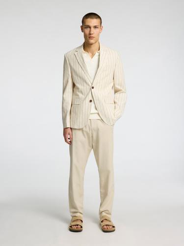 SLHREG-HENLEY DESIGN BLZ 50 Normal geschnitten - Egret